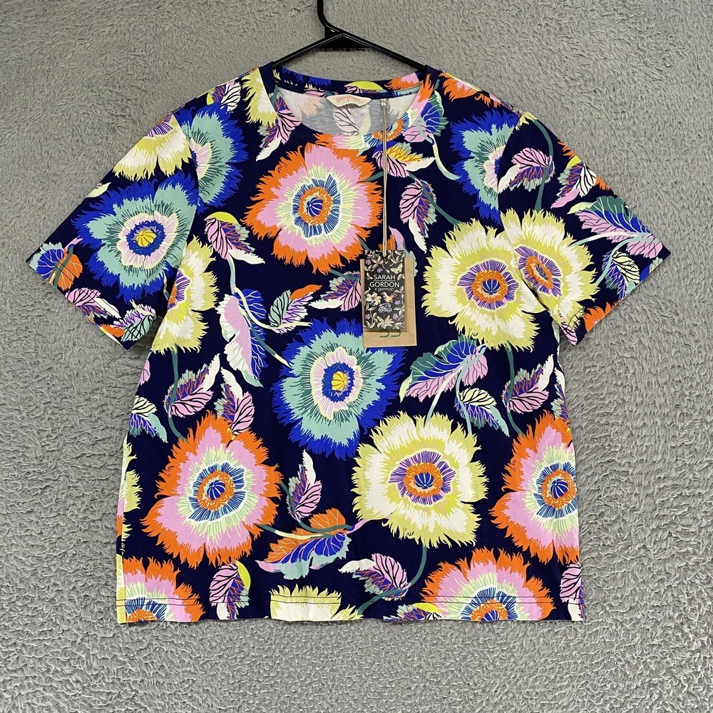 Gorman Wonderbloom Tee Womens 8 Floral Organic Cotton Sarah Gordon Print Top